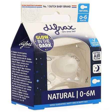 Difrax Fopspeen Natural 0-6 Nacht  -  Difrax