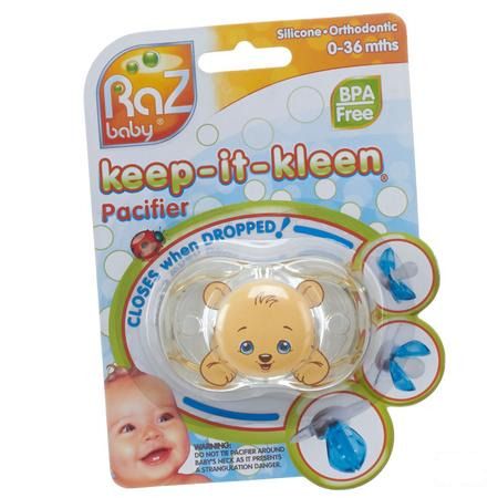 Raz Baby Keep It Clean Sucette Bobby Bear  -  Solidpharma