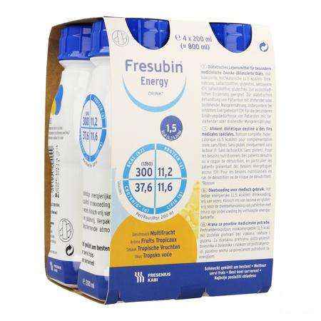 Fresubin Energy Drink 200 ml Fruits Tropicaux/tropische Vruchten  -  Fresenius