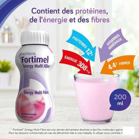 Fortimel Energy Multi Fibre Vanille 4x200 ml  -  Nutricia