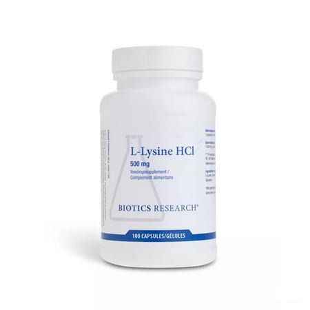 Biotics L-Lysine HCL 500mg 100 capsules  -  Energetica Natura