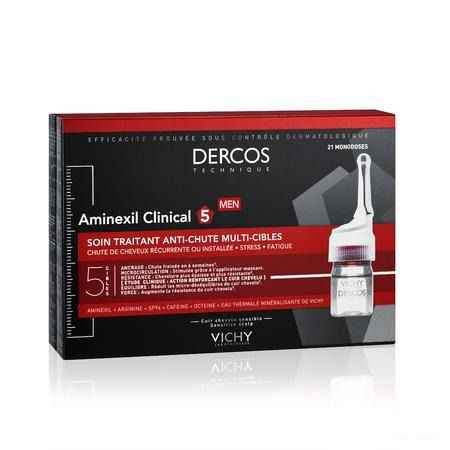 Vichy Dercos Aminexil Clinical 5 Men Ampoule 21x6 ml  -  Vichy