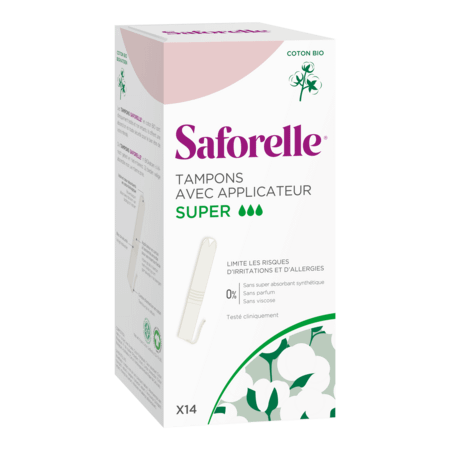 Saforelle Coton Protect Tampons Applicat. Super 14