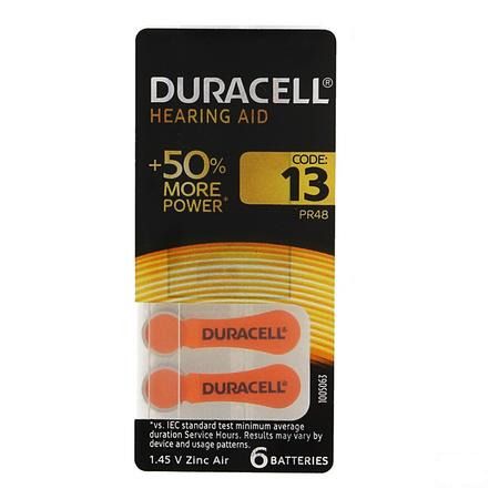 Duracell Easytab Pile Auditive Da13 6 Orange