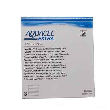 Aquacel Extra Verband Hydrofiber + versterk. 15x15cm 3  -  Convatec