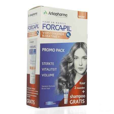 Forcapil Pack Decouverte Caps 2X60+Sh 200  ml Grat.  -  Arkopharma