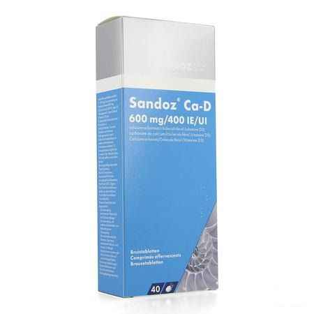 Sandoz Ca D 600 mg/400IEComprimes Effervescents 40 