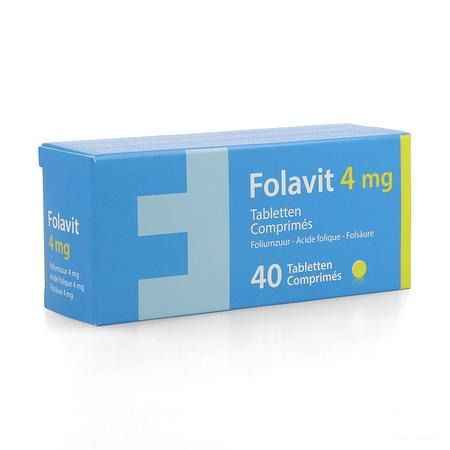 Folavit 4 mg Comp 40 X 4 mg Nf Rempl.1351394  -  Kela Pharma