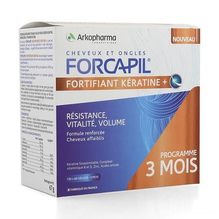 Forcapil Keratine+ Lot Caps 180  -  Arkopharma