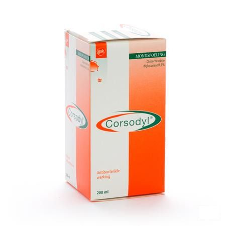 Corsodyl 2 mg/ml Oplossing Mondwater 200 ml