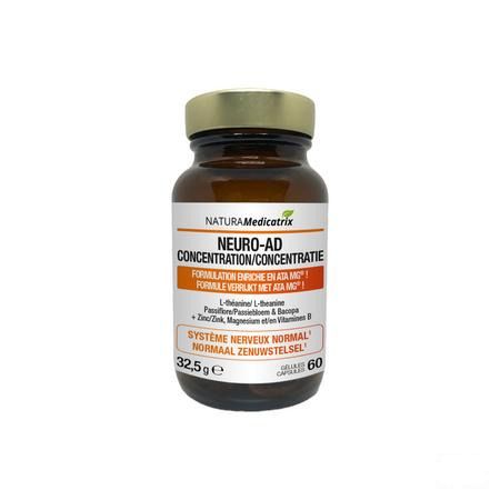 Neuro-ad Concentratie Pot Capsule 60  -  Natura Medicatrix