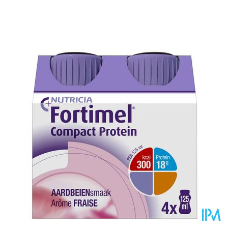 Fortimel Compact Protein Aardbei 4x125 ml  -  Nutricia