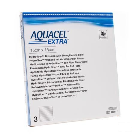 Aquacel Extra Verband Hydrofiber + versterk. 15x15cm 3  -  Convatec