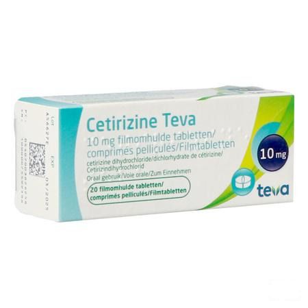 Cetirizine Teva 10 mg Filmomhulde Tabletten 20 