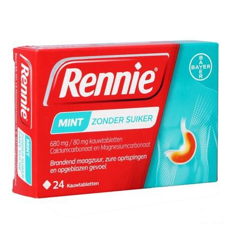Rennie Mint zonder suiker kauwtabletten 24