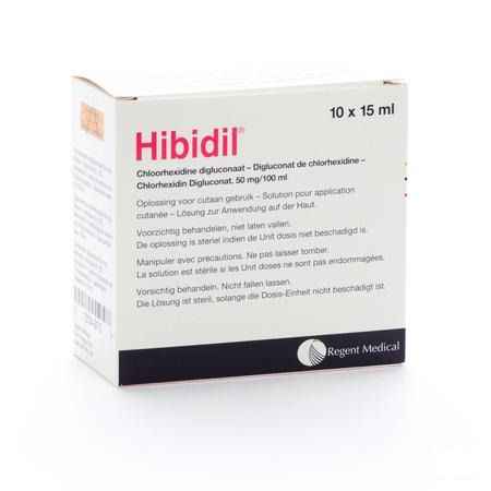 Hibidil Oplossing 10x15 ml Ud Bottelpack  -  Molnlycke Healthcare