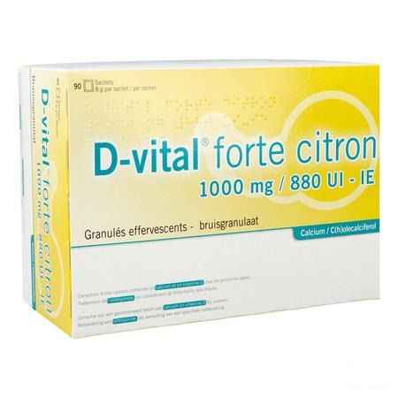 D Vital Forte Citron 1000/880 Efferv. Sachets 90  -  Will Pharma