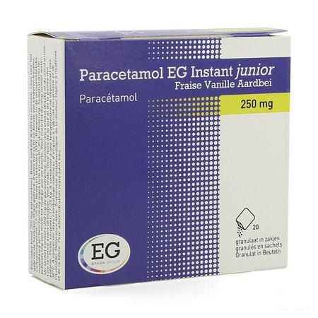 Paracetamol Eg Inst.Junior250 mg Van-Aardb.Zakje 20  -  EG