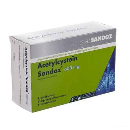 Acetylcystein Sandoz 600 mg Bruistabletten 60 