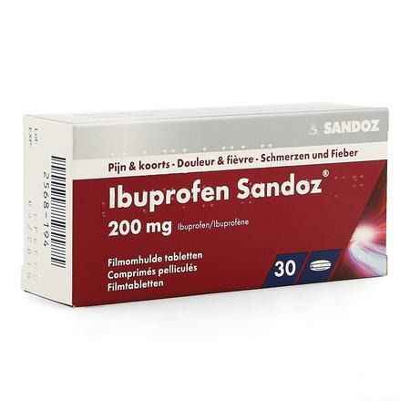 Ibuprofen Sandoz 200 mg Tabletten Pell 30x200 mg 