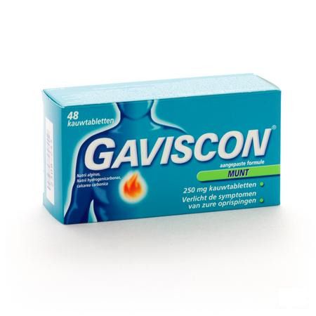 Gaviscon Munt kauwtabletten 48 X 250 mg