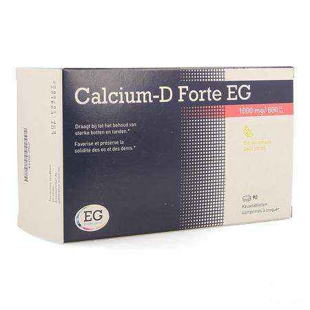 Calcium-D Forte Eg 1000 mg/800Ie Citroen Kauwtabl90  -  EG