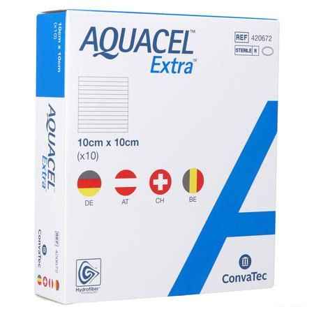 Aquacel Extra Verband Hydrofiber + versterk. 10x10cm 10  -  Convatec