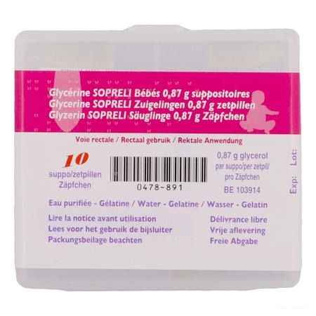 Suppo Glycerine Sopreli Bebes 10  -  Infinity Pharma