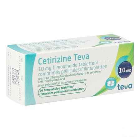 Cetirizine Teva 10 mg Comprimes Pellicules 50 