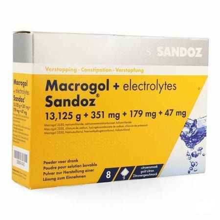 Macrogol + Electr Sandoz Pulv Gout Citron Sachets 8 