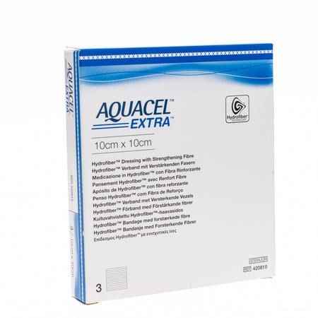 Aquacel Extra Pansement Hydrofiber + renf.fibr.10x10cm 3  -  Convatec