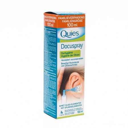 Quies Docuspray Oorhygiene zonder drijfgas Spray 100 ml  -  Quies