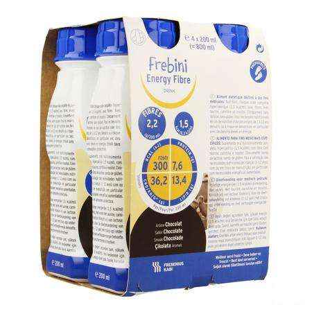 Frebini Energy Fibre Drink 200 ml Chocolat/chocolade  -  Fresenius