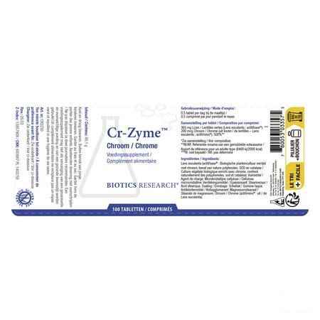 Biotics Cr-Zyme gistvrij 200mcg 100 tabletten  -  Energetica Natura