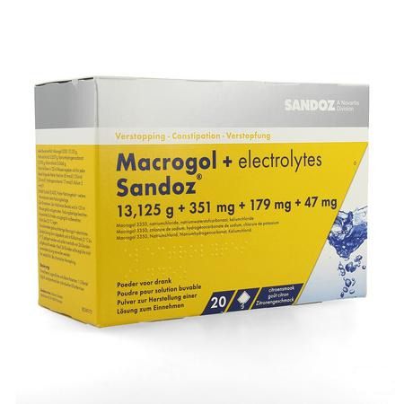 Macrogol + Elektr Sandoz Poeder Ciroensmaak 20x13,7g 