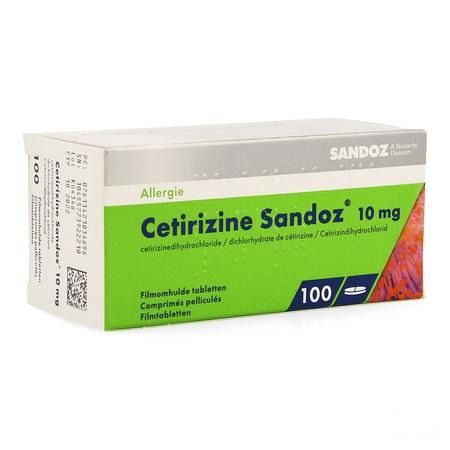 Cetirizine Sandoz Comprimes 100 X 10 mg 