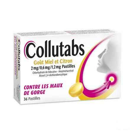 Collutabs Miel Citr.2 mg/0,6 mg/1,2 mg Past. Sucer 36