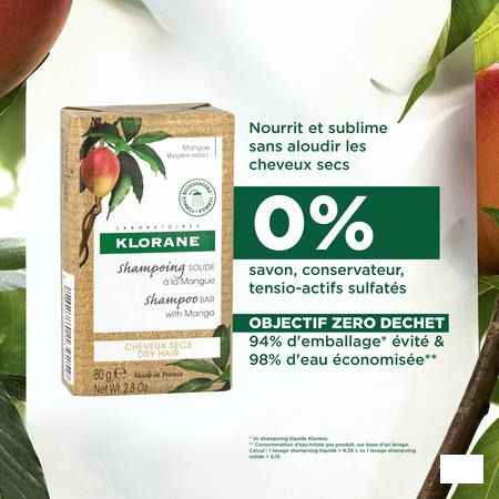Klorane Capilaire Shampoo Solid Mango 80G