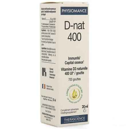 D-nat 400 Flacon Druppels 20 ml Physiomance Phy268  -  Therascience-Lignaform
