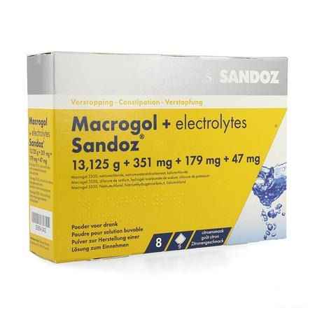 Macrogol + Electr Sandoz Pulv Gout Citron Sachets 8 