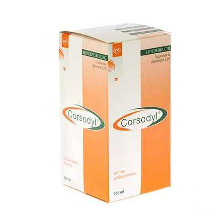 Corsodyl 2 mg/ml Oplossing Mondwater 200 ml