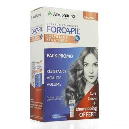 Forcapil Pack Decouverte Caps 2X60+Sh 200  ml Grat.  -  Arkopharma