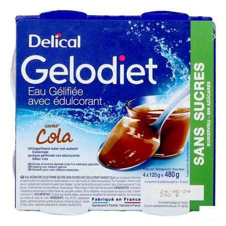 Gelodiet Gelwater Zoetstof Cola Pot 4x120 gr  -  Bs Nutrition