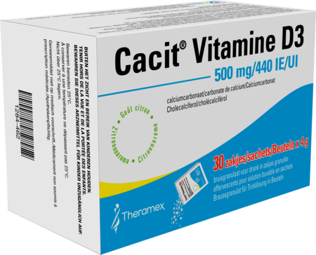 Cacit Vit. D3 500 mg/440IEBruisgranul. Zakje 30 
