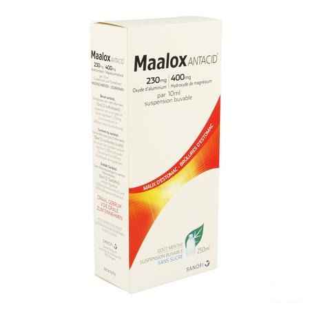 Maalox Antacid 230 mg/400 mg/10 ml Suspensie Oraal 250 ml