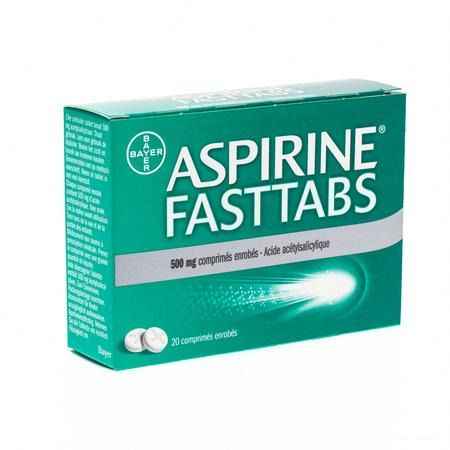 Aspirine Fasttabs 500 mg Comprimes Pellicules 20